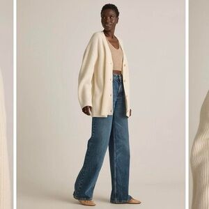 Cream Oversized Cashmere Cardigan